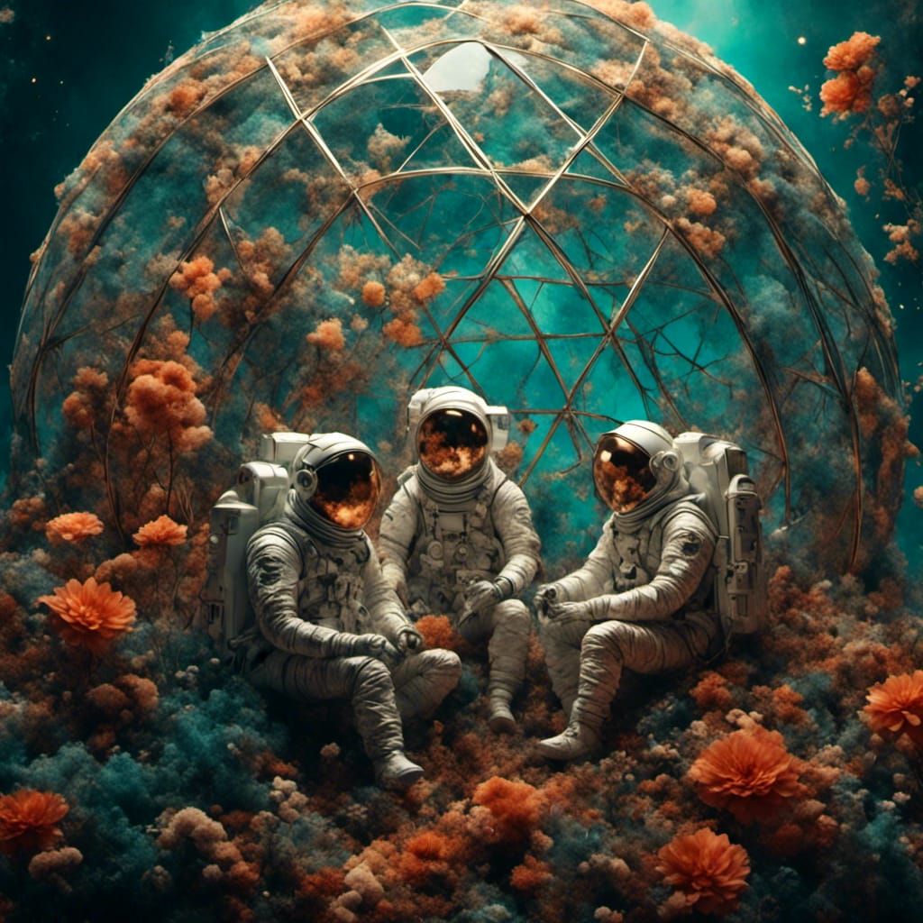 Lunar Gardeners Tend Flowers in Space Dome