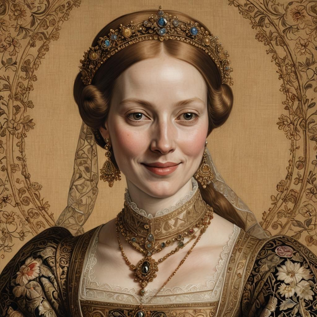 Queen Maria van Egmond Portrait in Renaissance Style