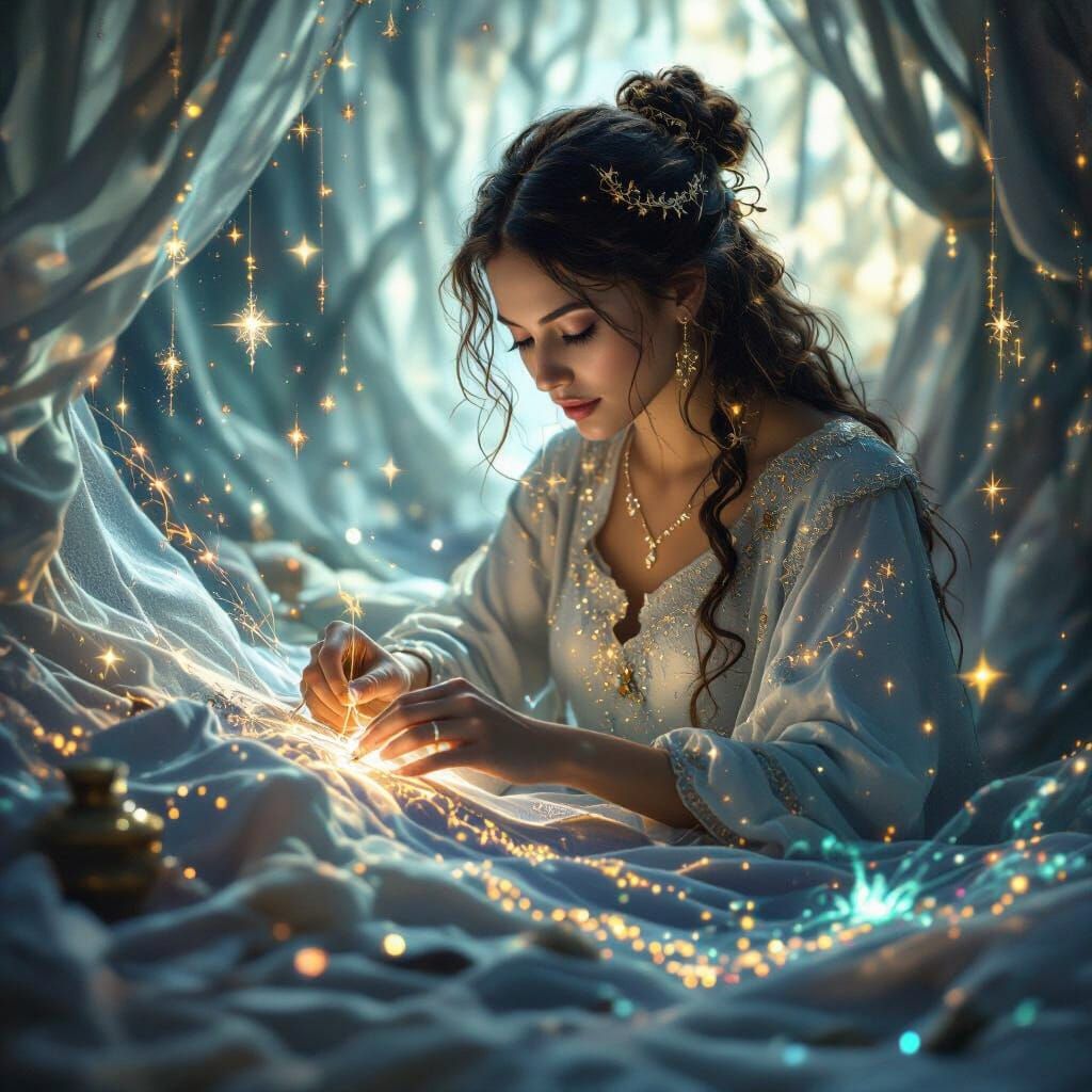 Mystical Reality Tailor Stitching Existence