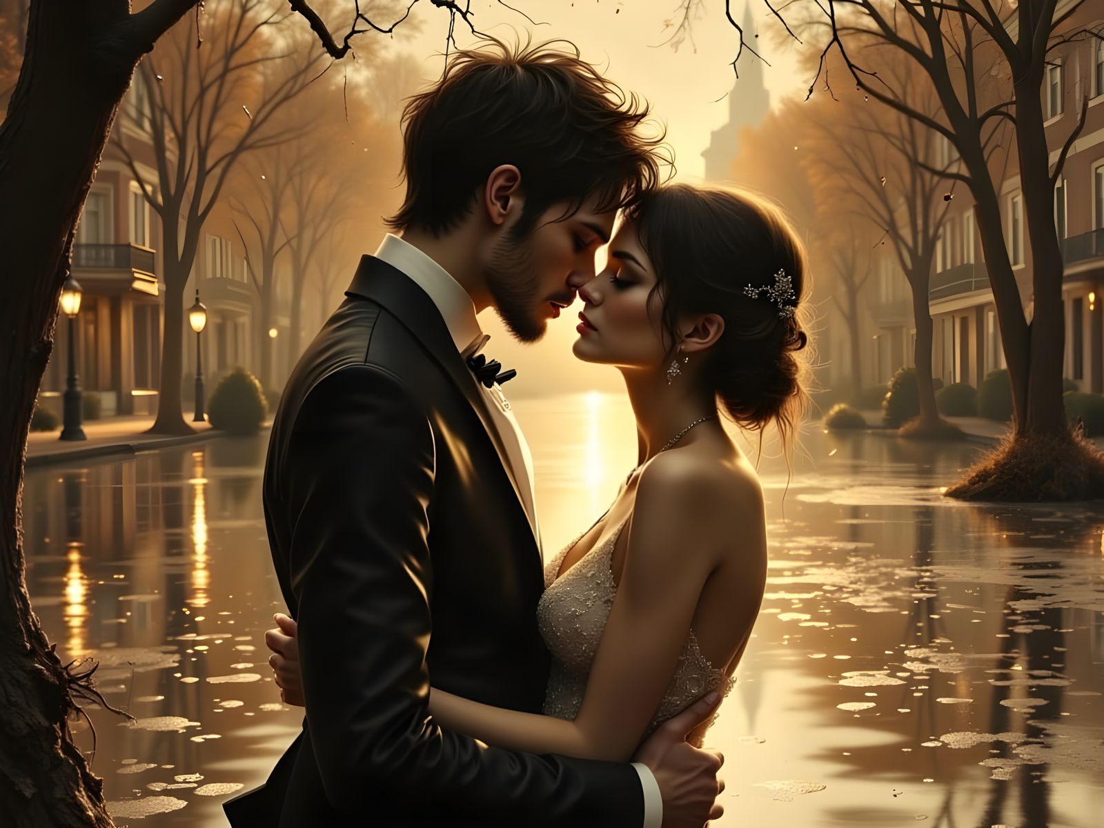 A warm embrace between lovers