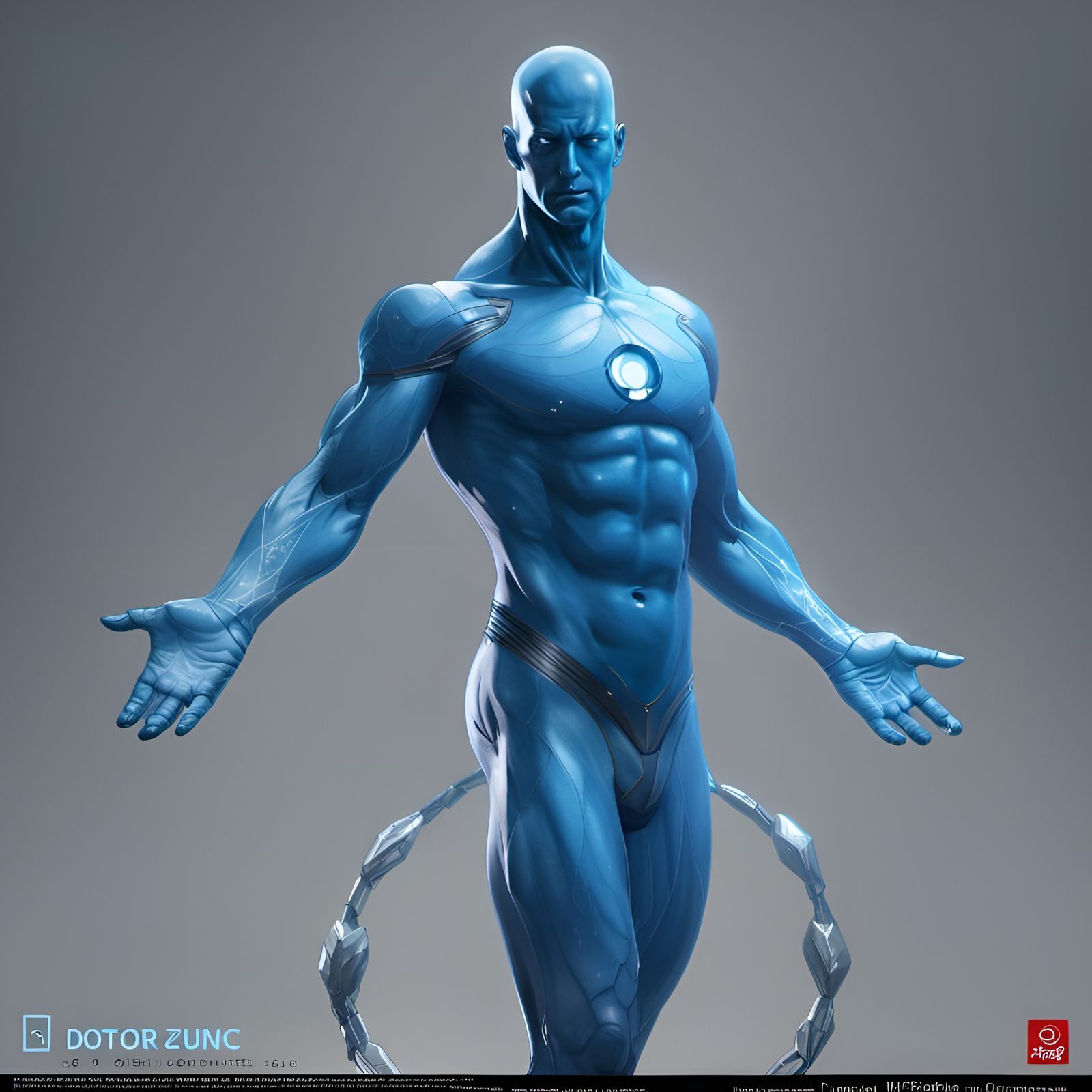 Doctor Manhattan in Space Age Anime Style