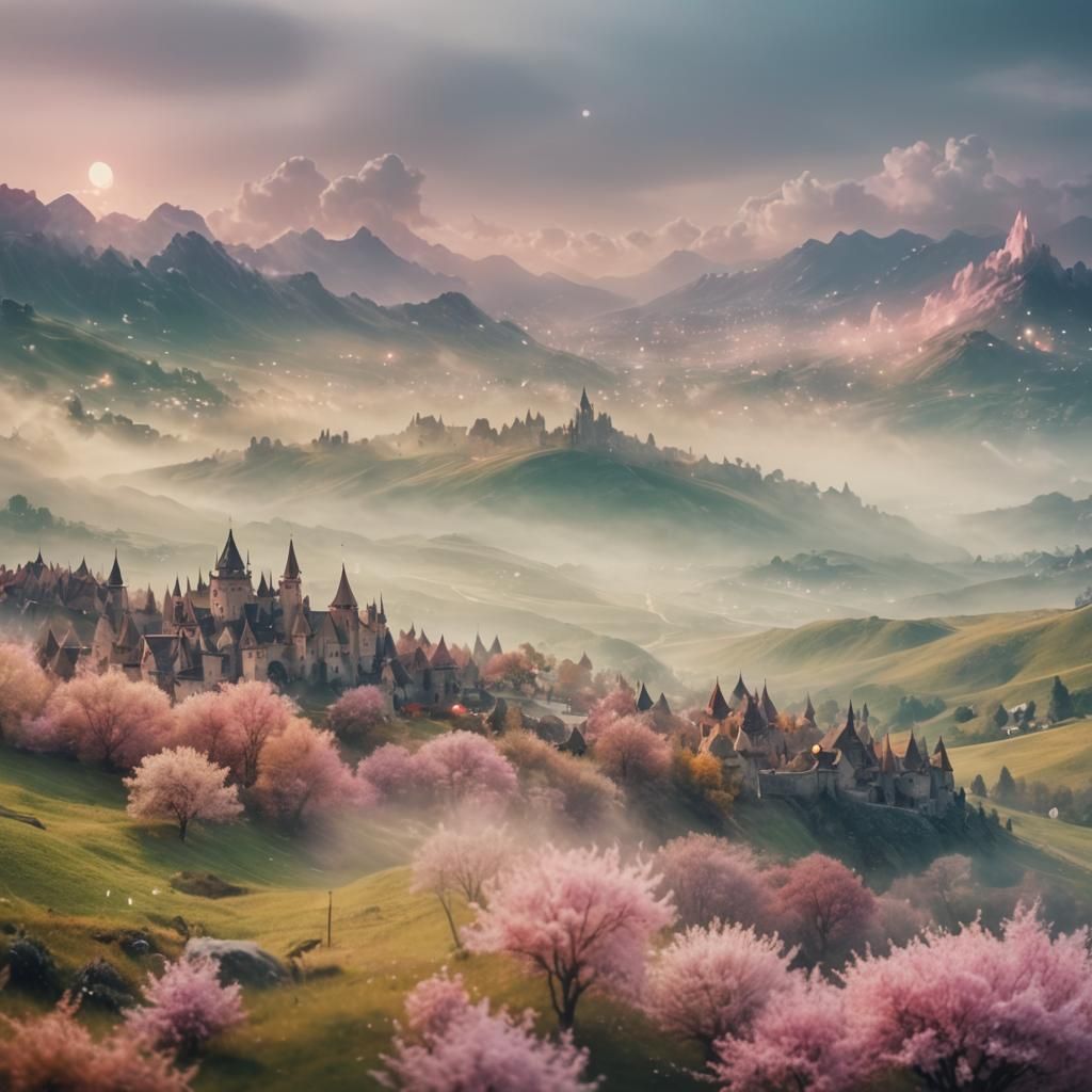 Dreamy Soft Focus Fantasy Panorama