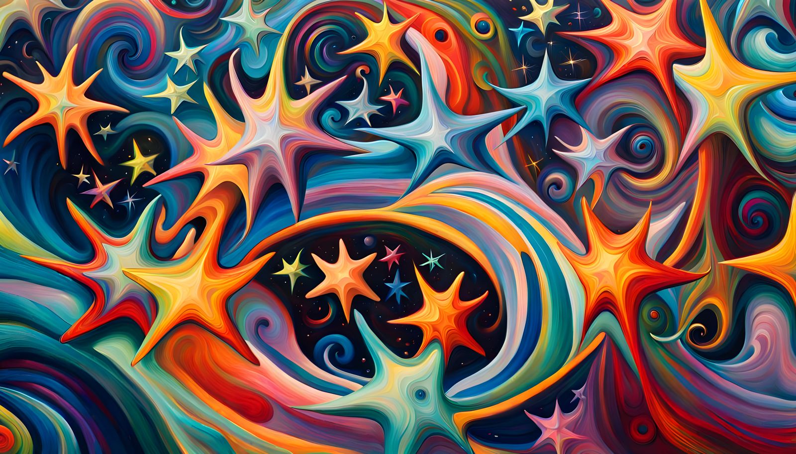 Abstract Star Cluster Formation as 3D Digital Art