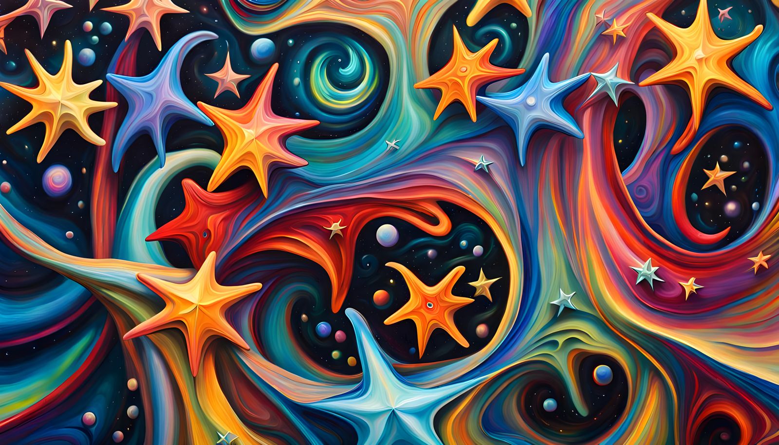 Abstract Star Cluster Formation as Digital Art
