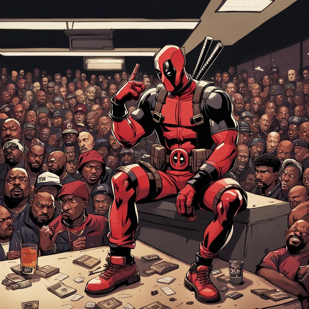 Deadpool vs. 2Pac: Epic Rap Battle Illustration