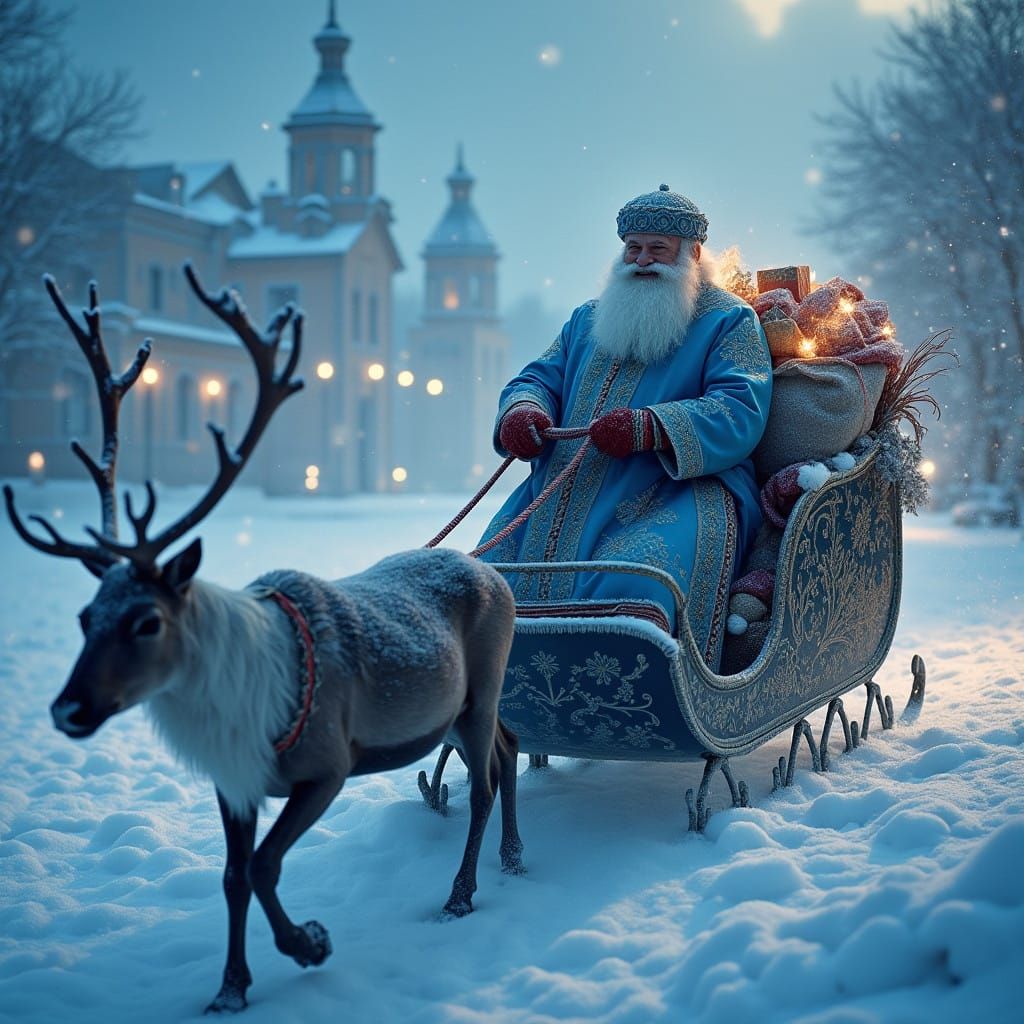 Majestic Santa Claus in Winter Wonderland