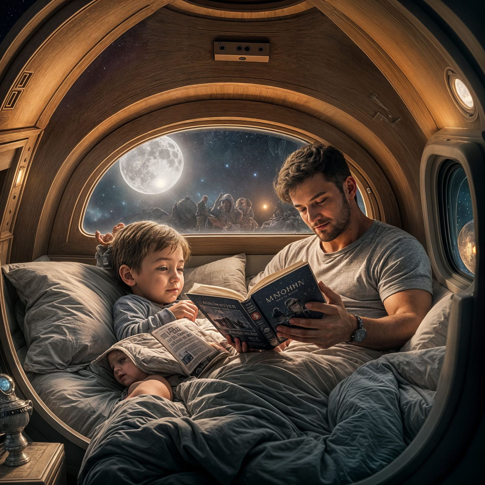 Cozy Bedtime Story in Spaceship Bed