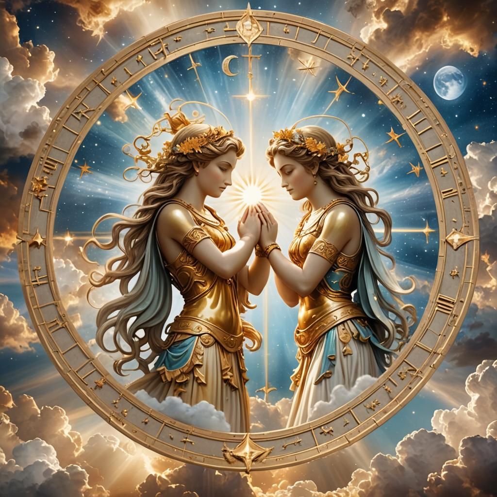 Gemini Zodiac Sign in Divine Sunlight