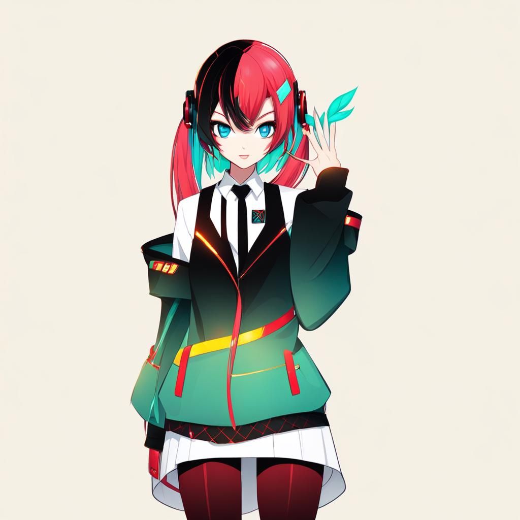 Stylized Miku Character in Contemporary Style