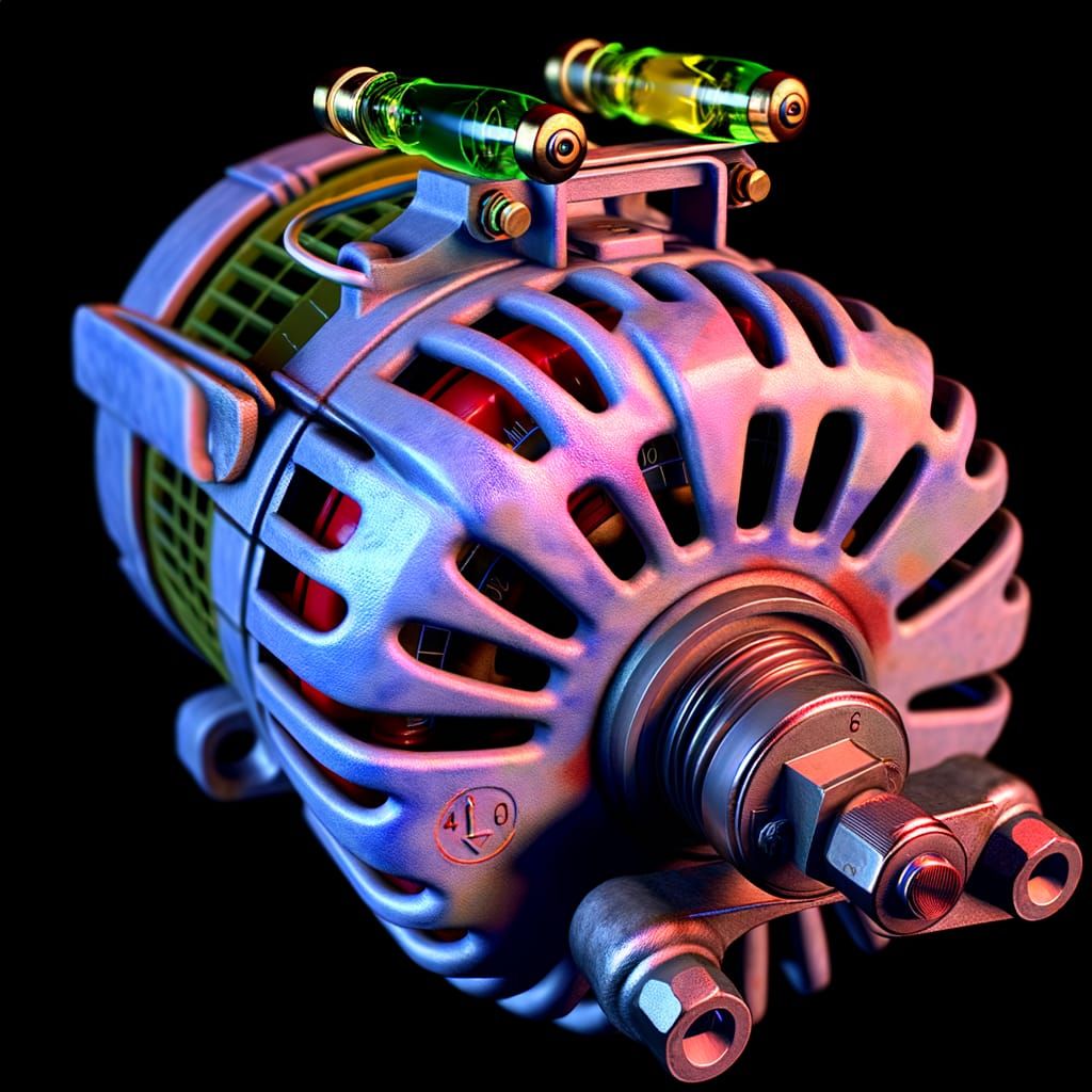 Concept Art Portrait of Alternator with Voltmeter