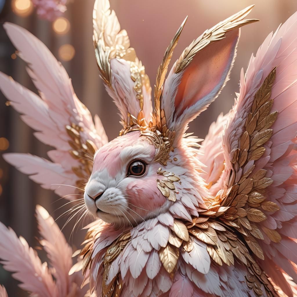 Millennial Pink Bunny with Wings Concept Art