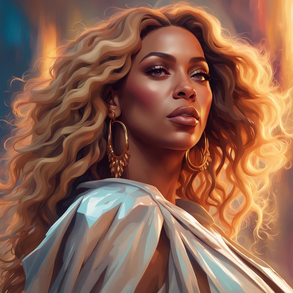 Beyonce Portrait by Greg Rutkowski, Artgerm, and Alphonse Mu...