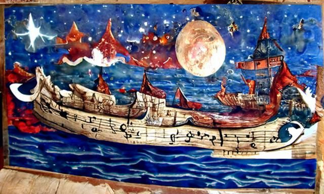 14th Century Ship Sails Under Guiding Star