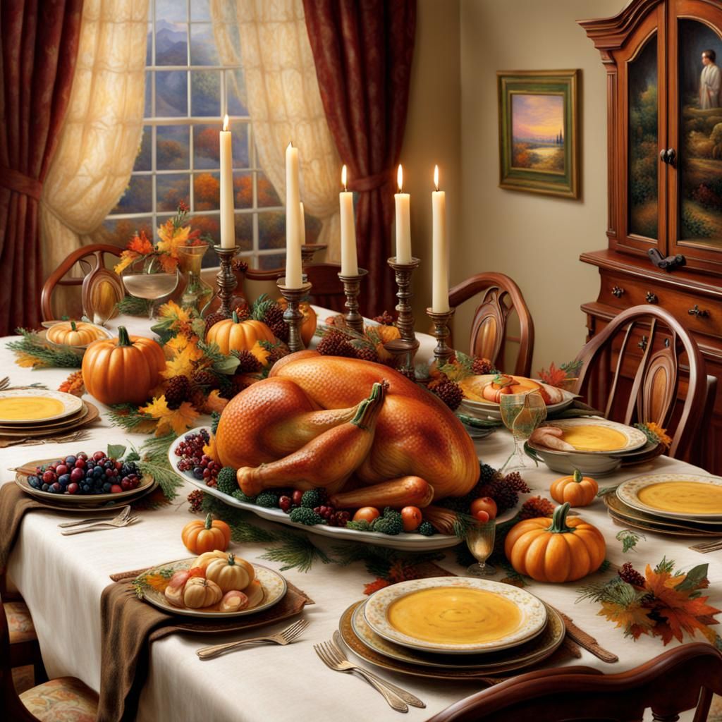 Thanksgiving Tablescape in Painterly Style