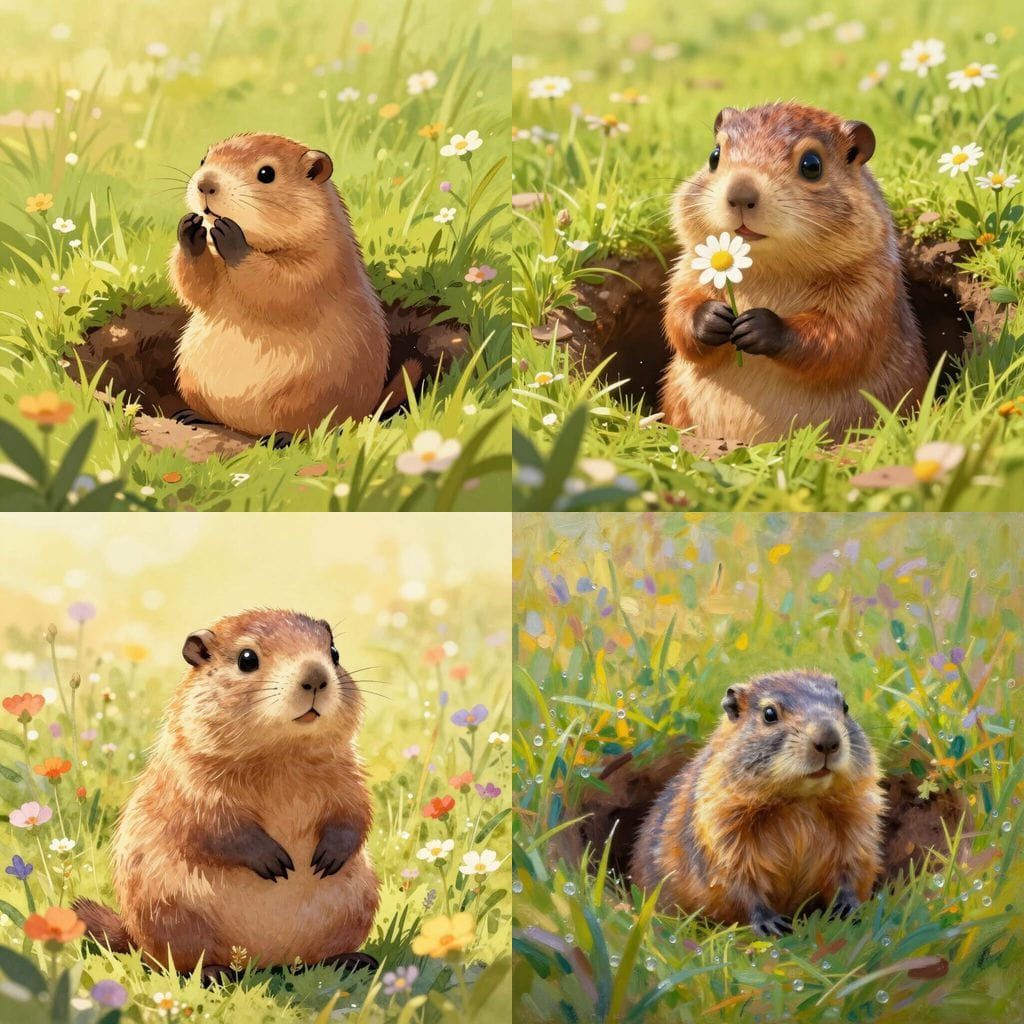 Adorable Groundhog in Natural Habitat