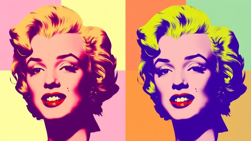 Marilyn Monroe Portrait in Vibrant Pop Art Style
