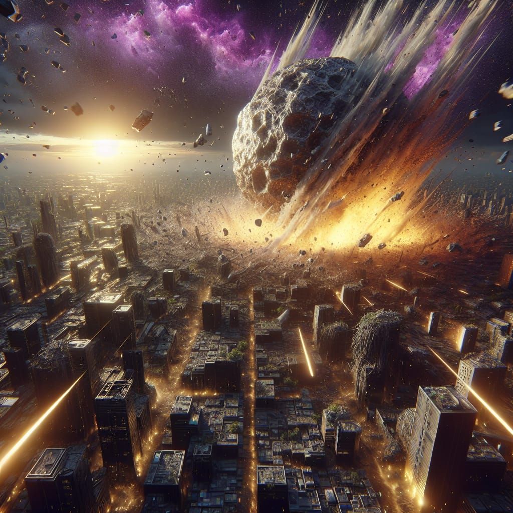 Apocalyptic Meteor Strike: Dark Fantasy Concept Art