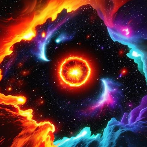 Exploding Supernova in Space: Vibrant Cosmic Art