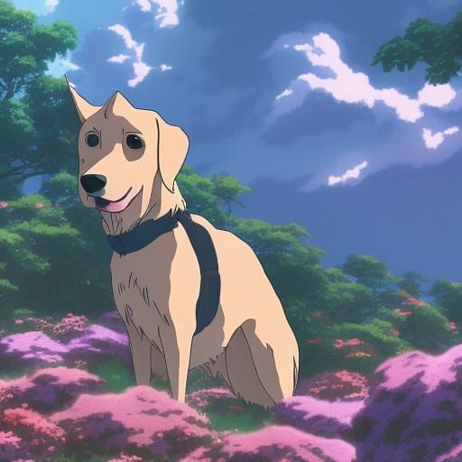 Dogs in Studio Ghibli Anime Style