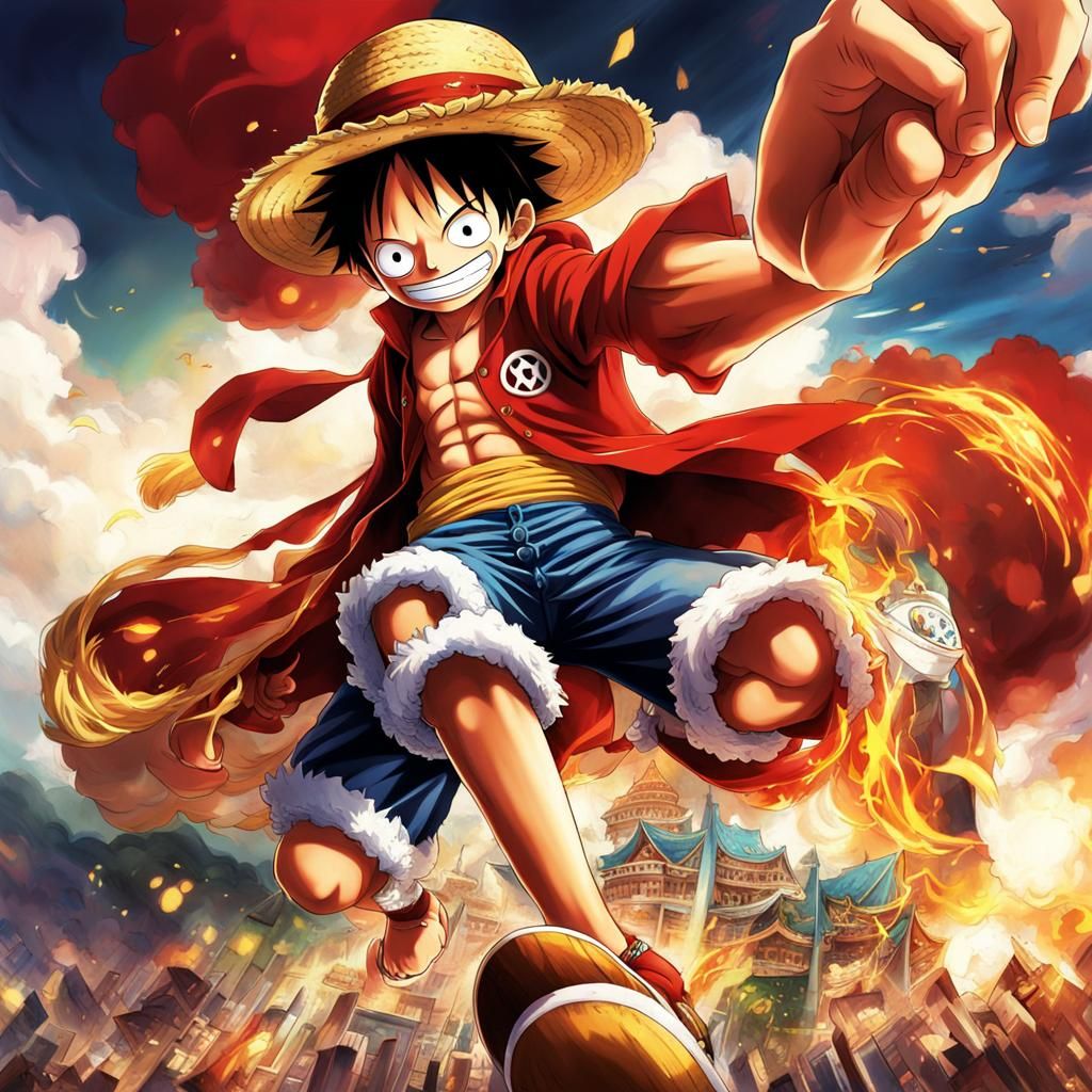 Luffy in Anime Key Visual Style