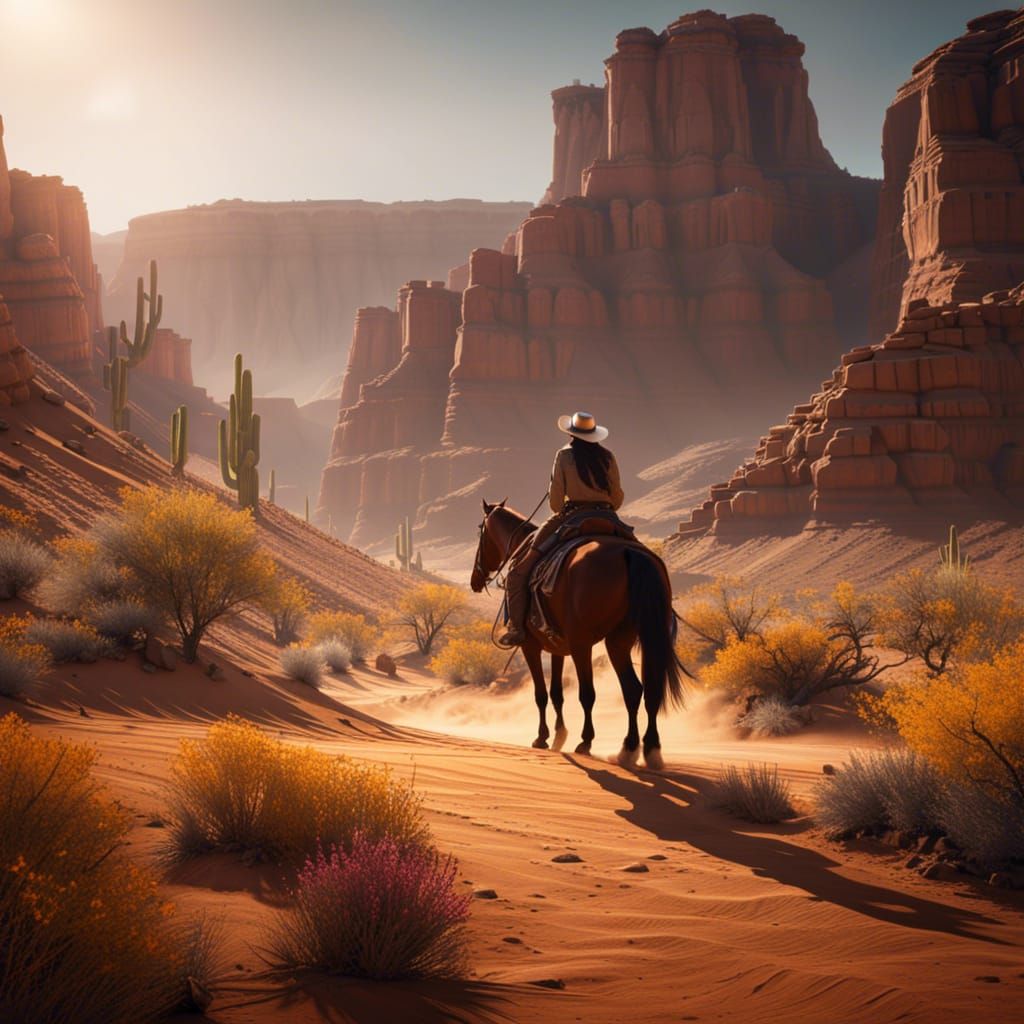 Cowboys and Cowgirls in Desert Adventure