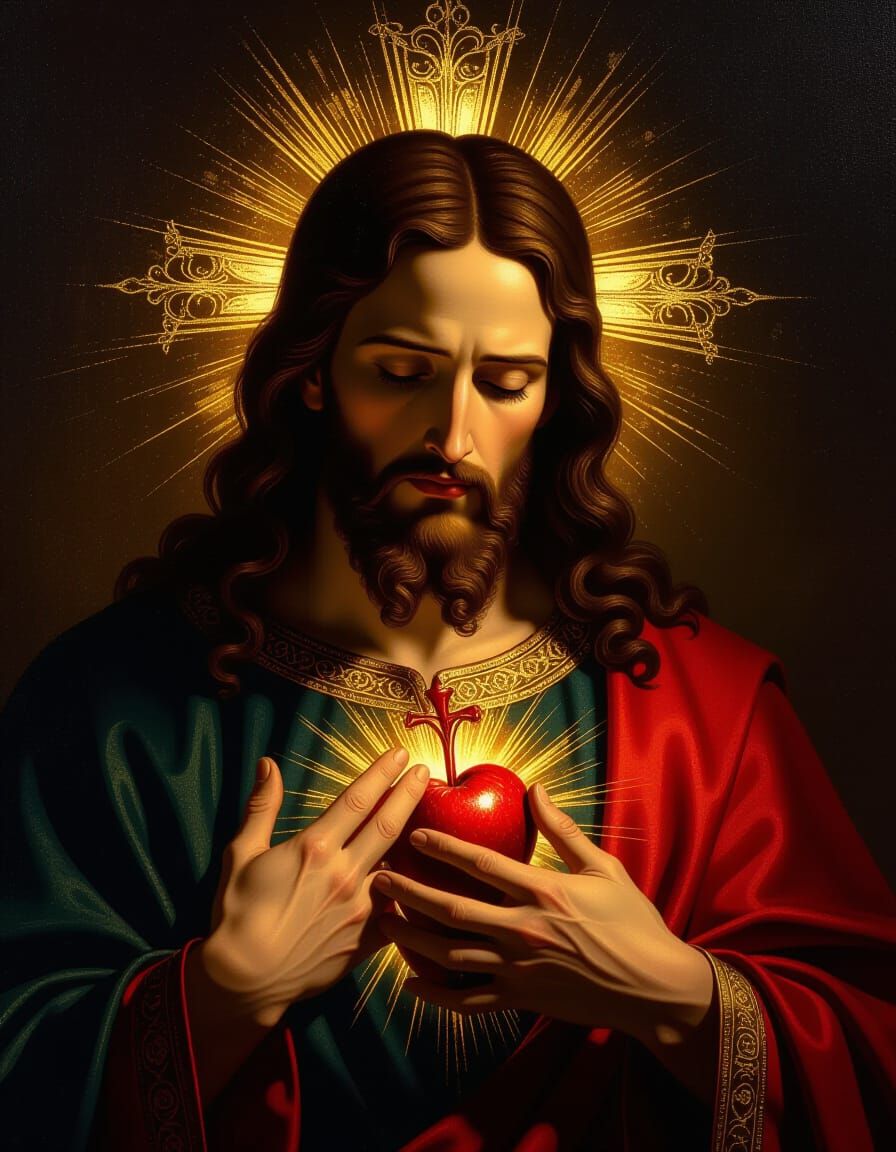 Sacred Heart of Christ, Divine Presence in Dramatic Light