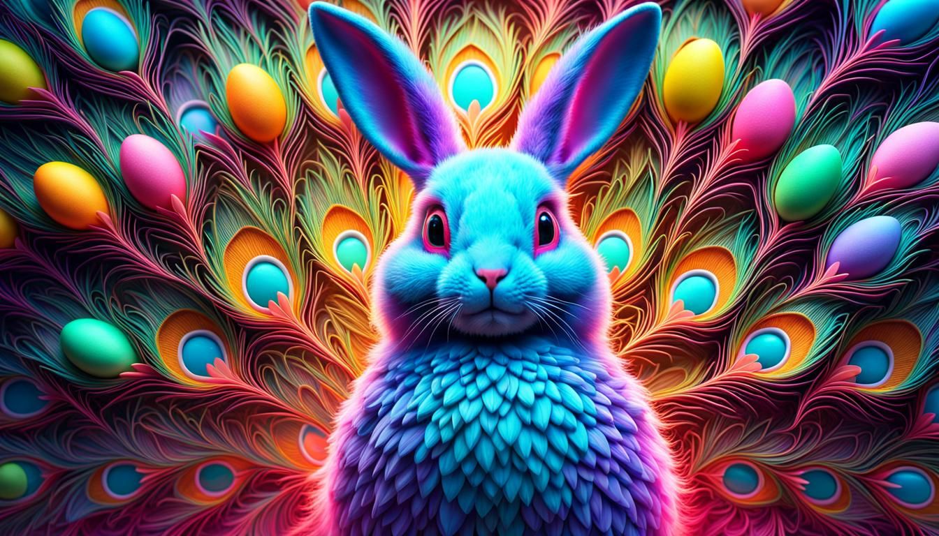 Surreal Pastel Bunny in Dreamland: A Fantasy Artwork