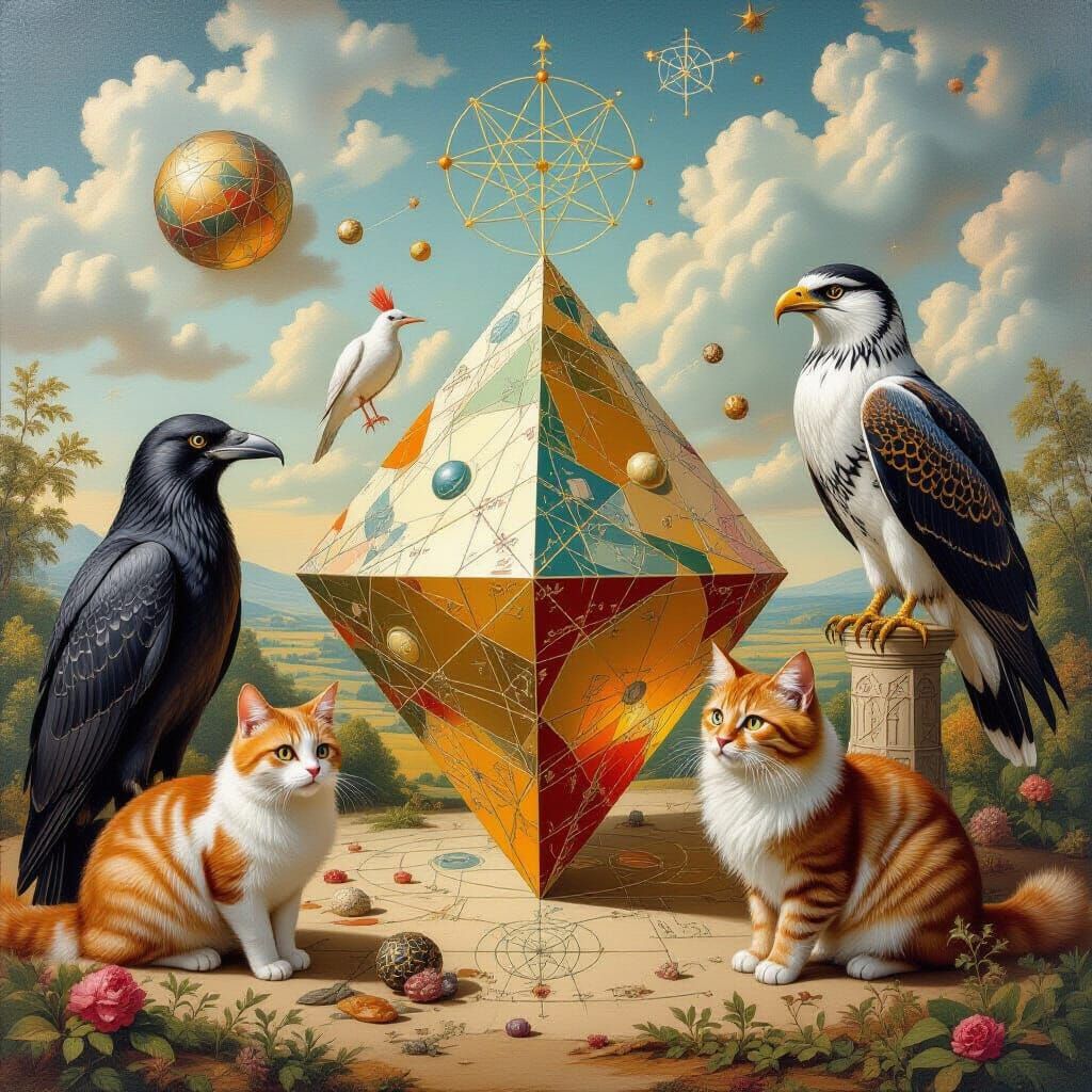 Surreal Mystical Creatures in Hyperrealistic Oil Paint