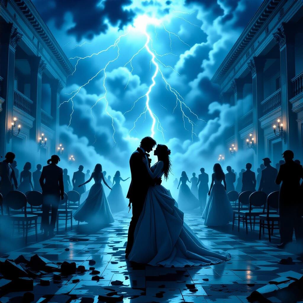 Zombie Prom Night in Romantic Style Thunderstorm