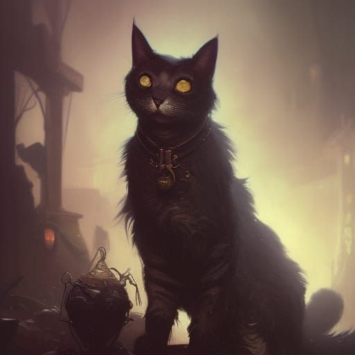 Creepy Cat: Dark Fantasy Concept Art
