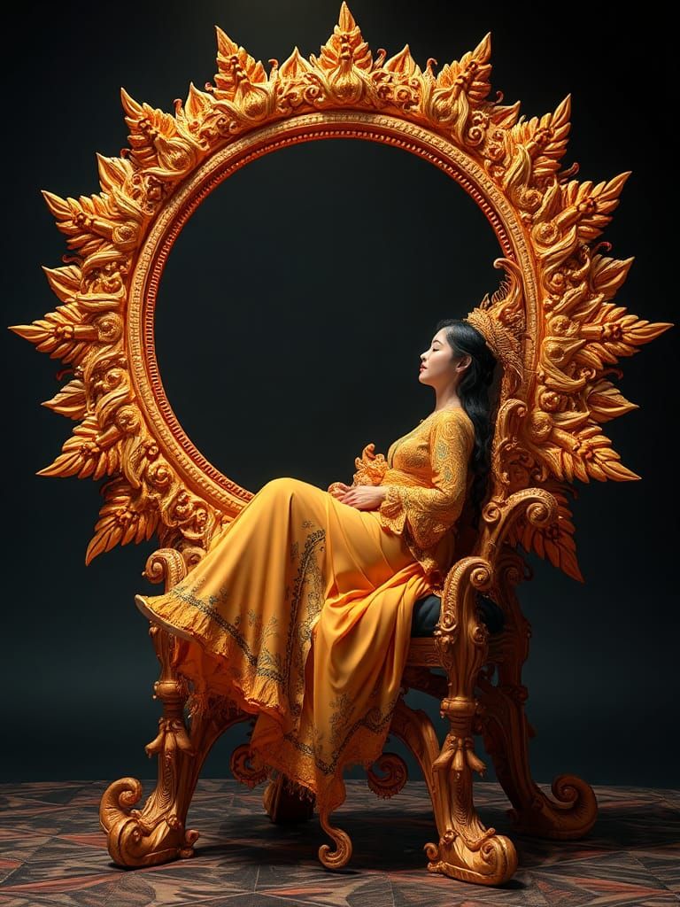 Surreal Sun and Moon Chair Fairytale, Digital Art