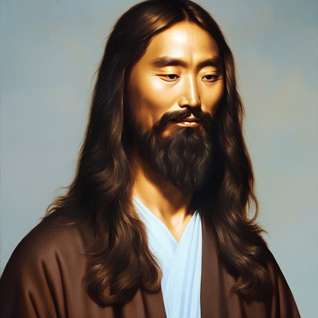 Sacred Korean Jesus Oil Painting Portrait