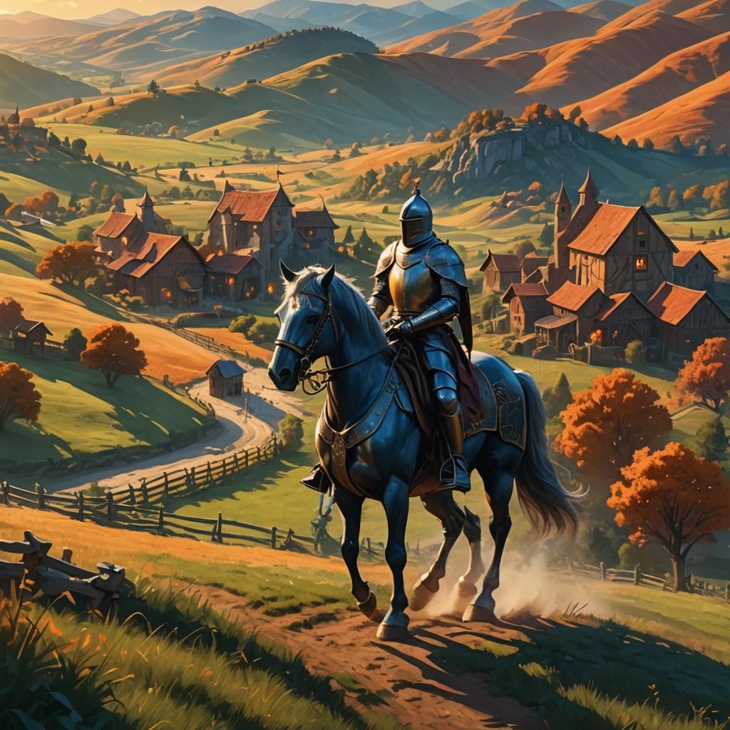 Knight on Horseback: Fantasy Digital Matte Painting