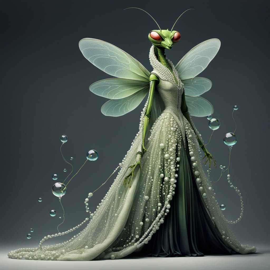 High Fashion Mantis in Bubble Gown