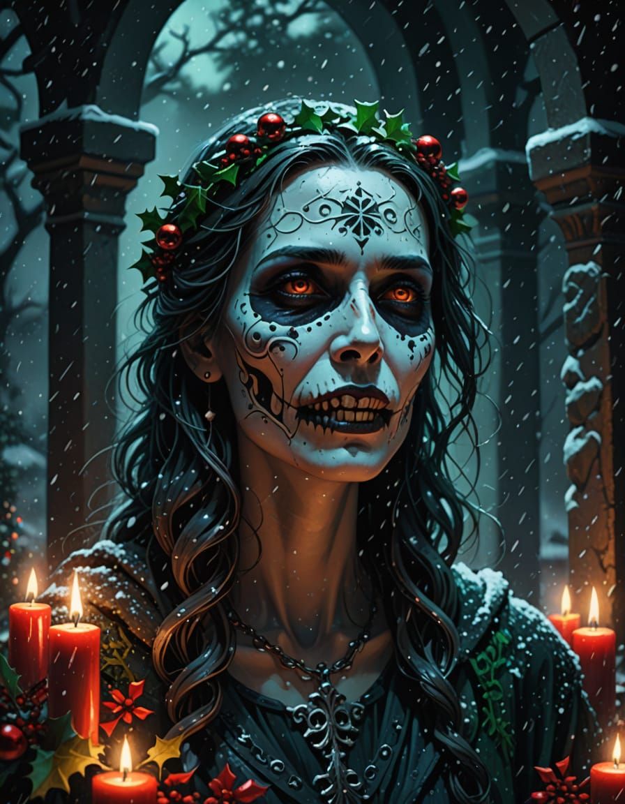 A spooky Christmas scene