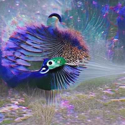 Majestic Peacock Displaying Colorful Plumage