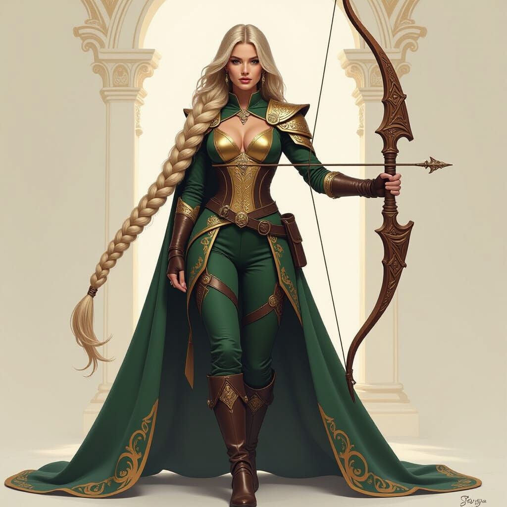 High Elf Archer Marigold in Flowing Cloak