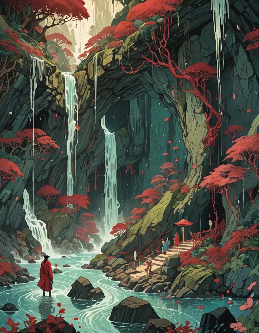 Spiritual Cavern of Jewels in Cell-Shaded Style