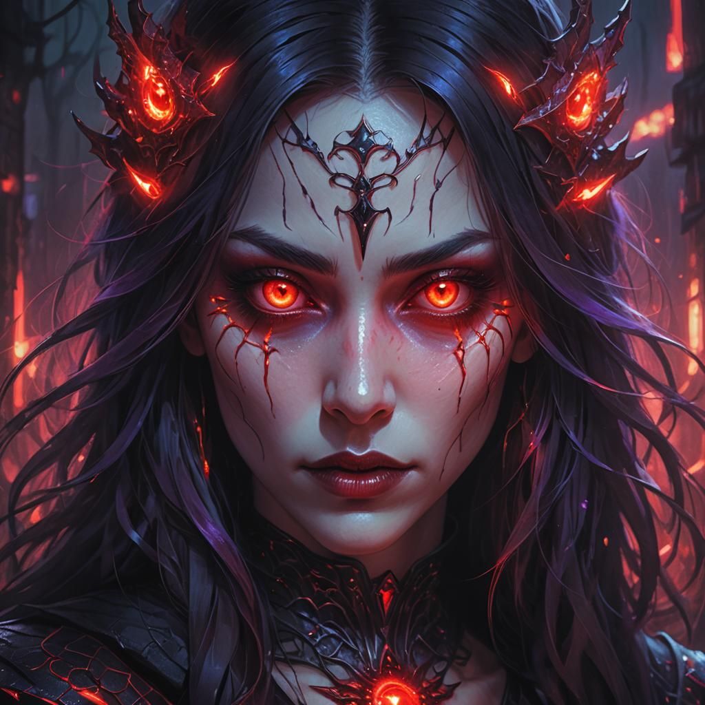Woman with Red Eyes