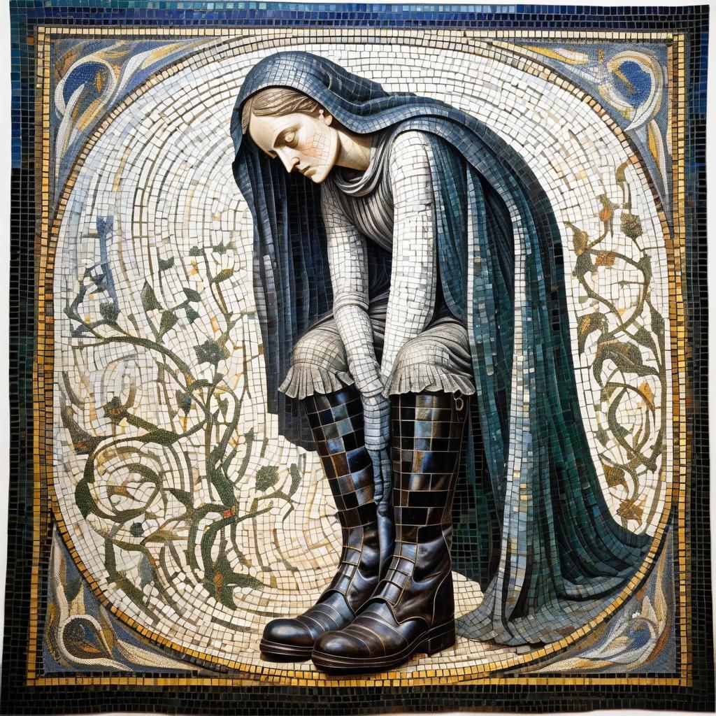 Moonshadow Imprisoned: Mosaic Art Inspired by Blake