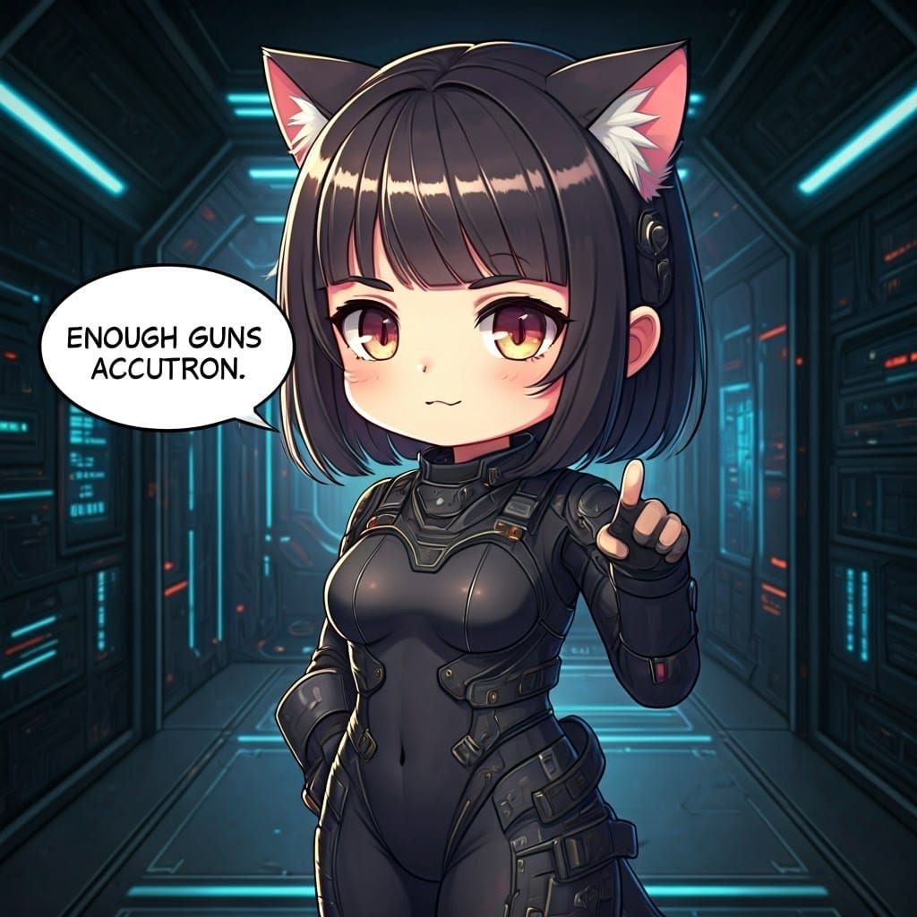 Chibi Cyberpunk Catgirl Speaks Out Against Gun Violence