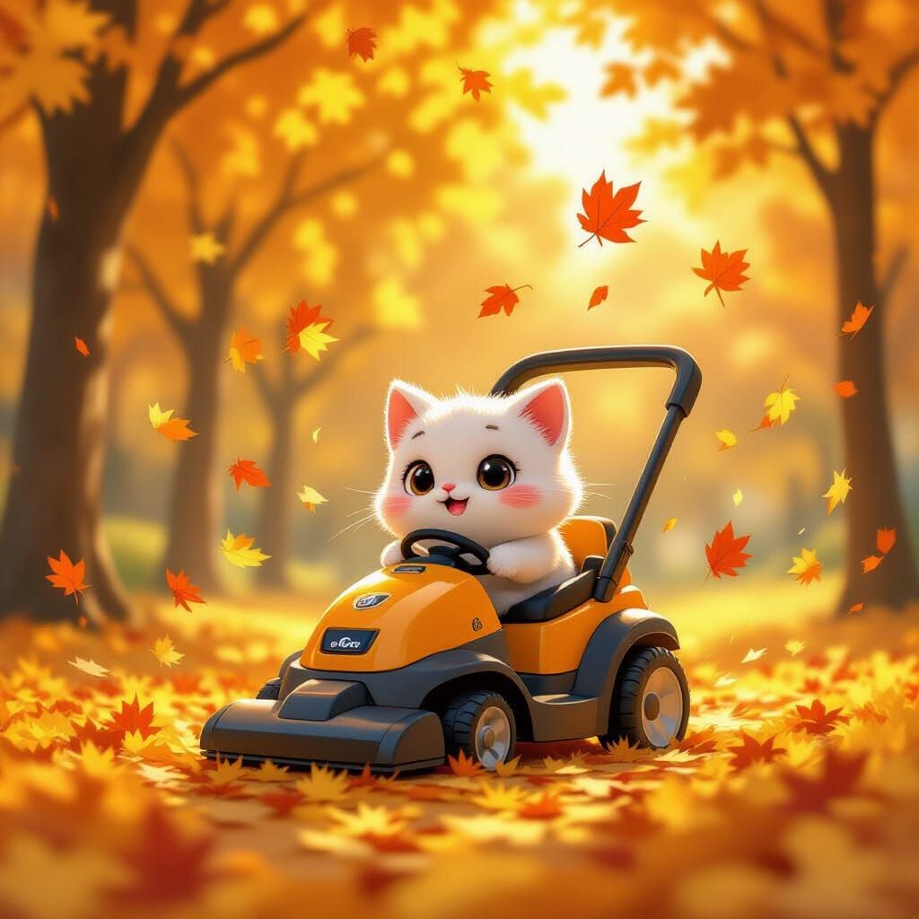 Leaves and cat and Outdoor Vacuum Cleaner