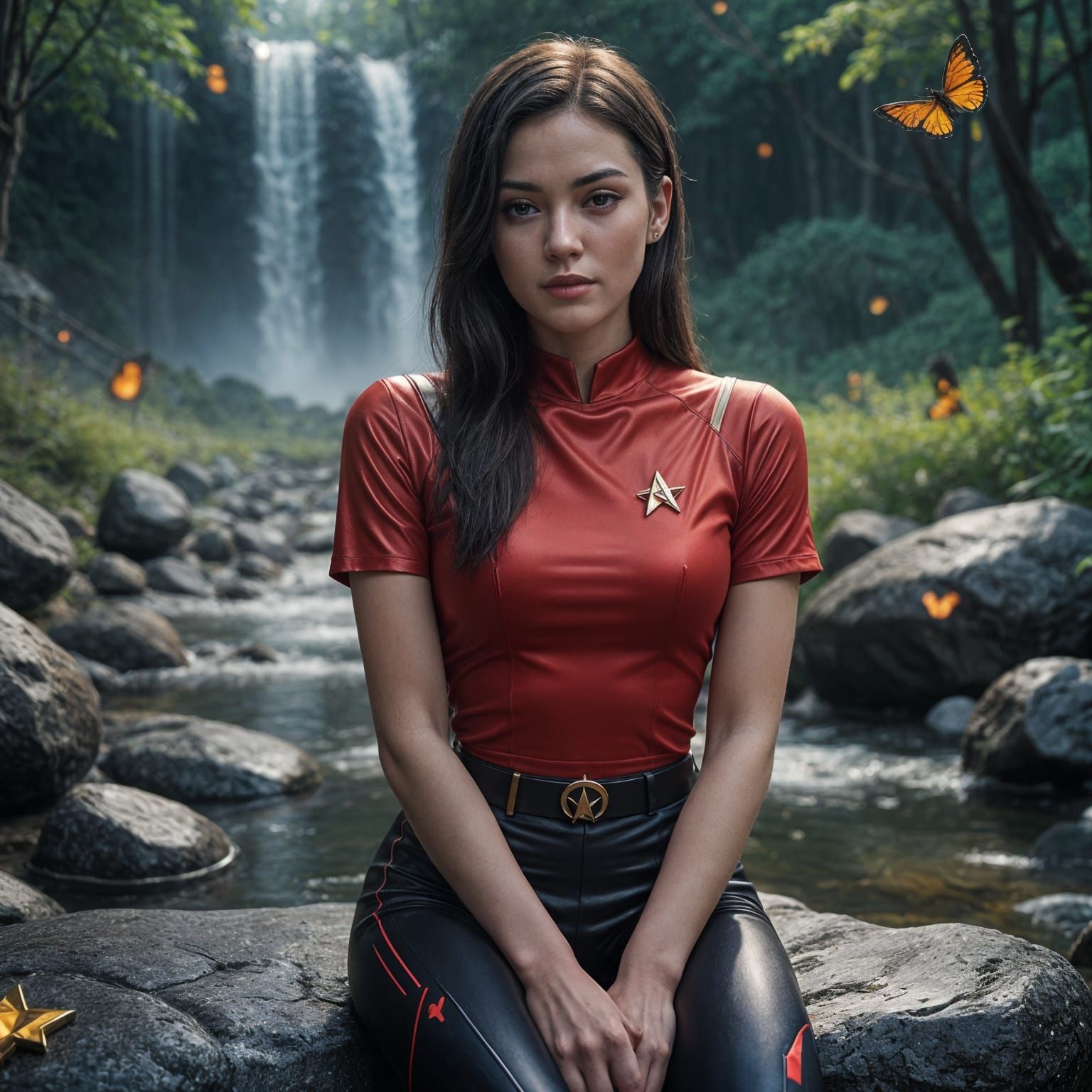 Starfleet Officer in Bioluminescent Uniform by Luminescent W...