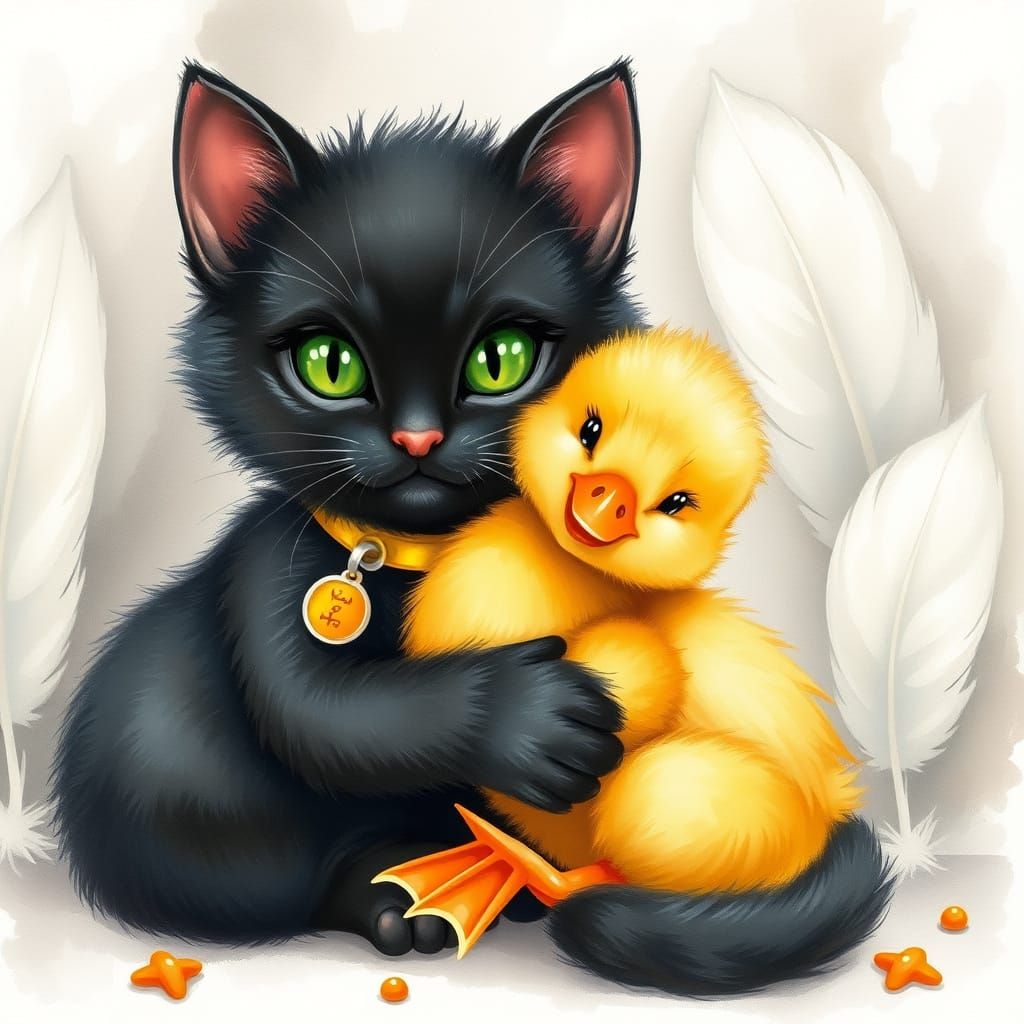 Whimsical Friends in Watercolor Style