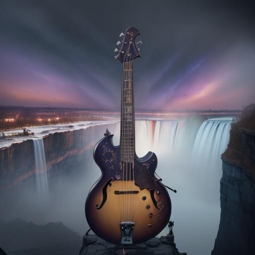 Surreal Jazz Instrument Above Niagara Falls