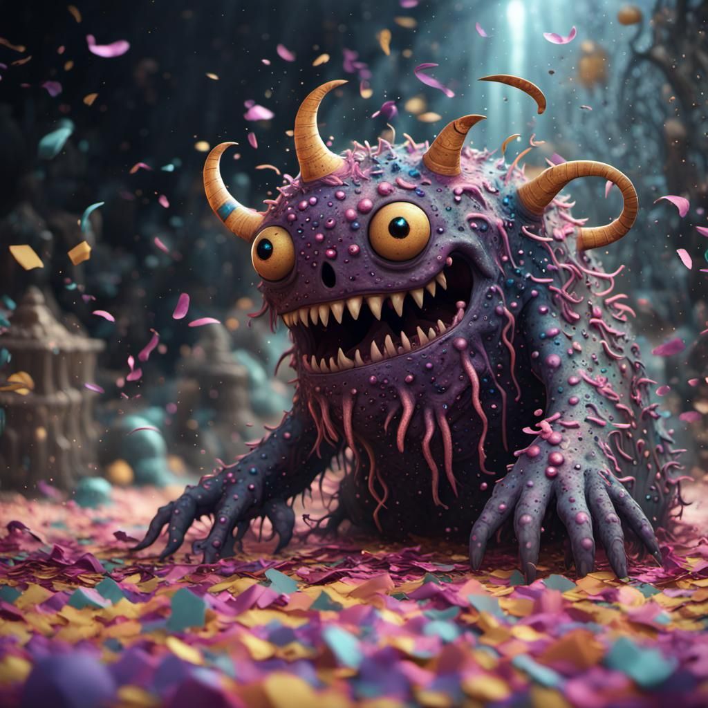 Lovecraftian Confetti Monster in Detailed Matte Painting