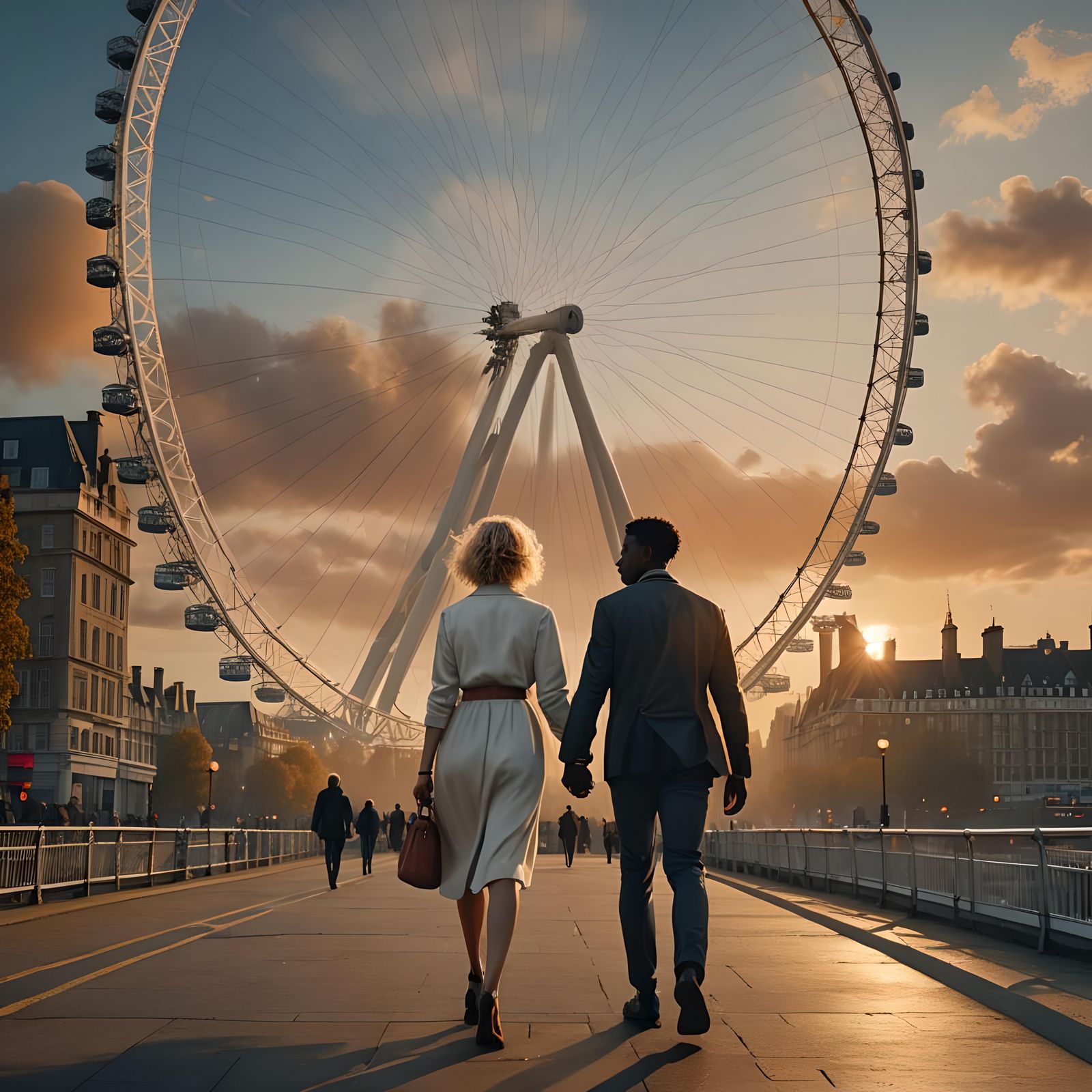 London Eye: Cinematic Digital Painting of a Couple