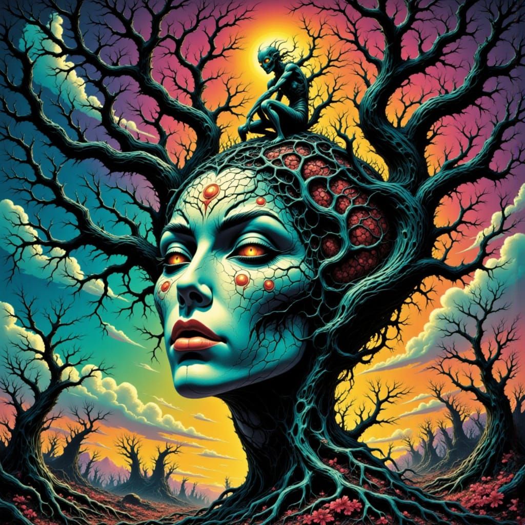 Surreal Feline Dreamscapes in Abstract Expressionist Style