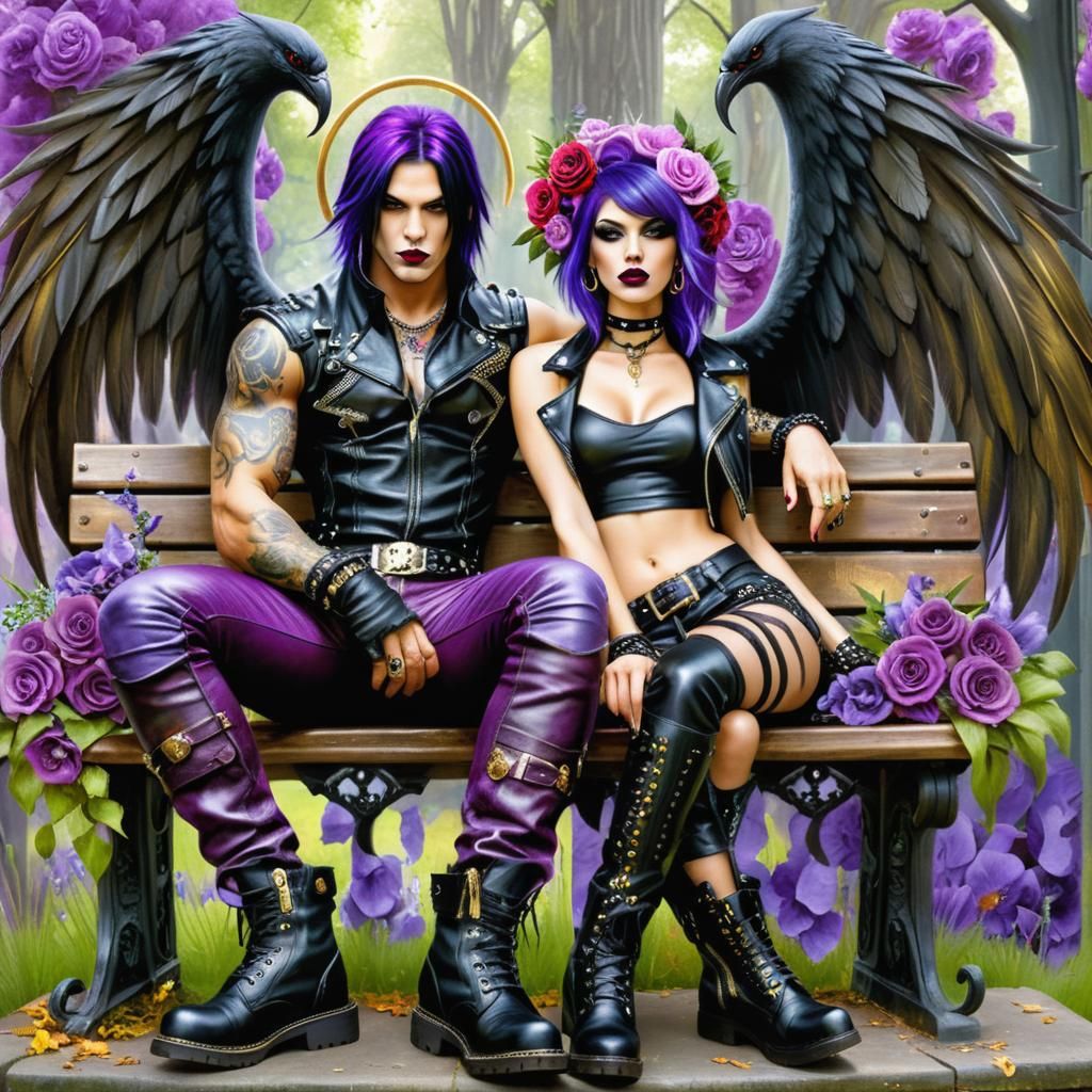Punk Romance: A Mixed Media Airbrushed Artwork