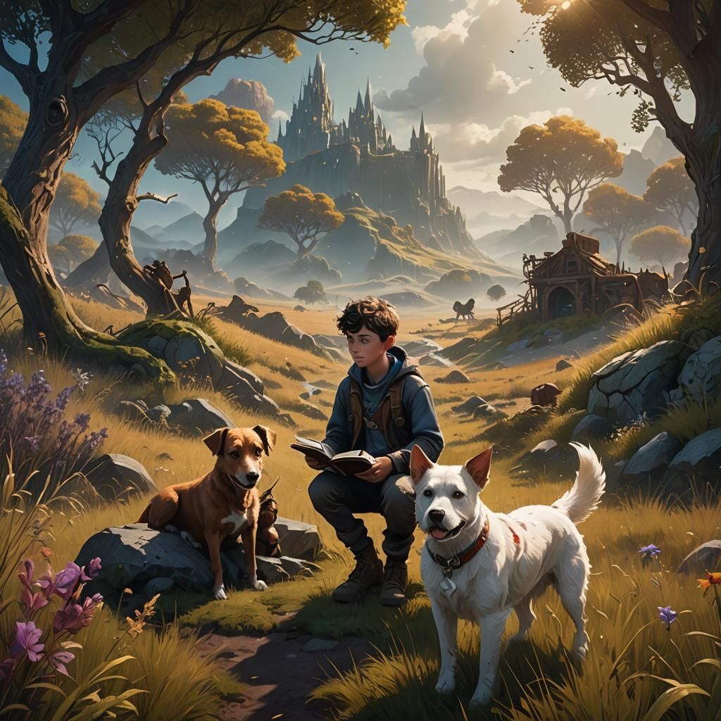 Boy and Dog Find Book: Fantasy Concept Art